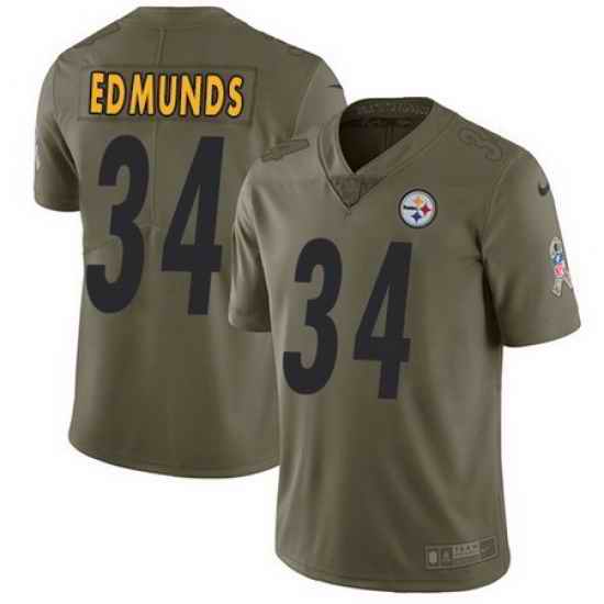 Nike Steelers #34 Terrell Edmunds Olive Mens Stitched NFL Limited 2017 Salute To Service Jersey
